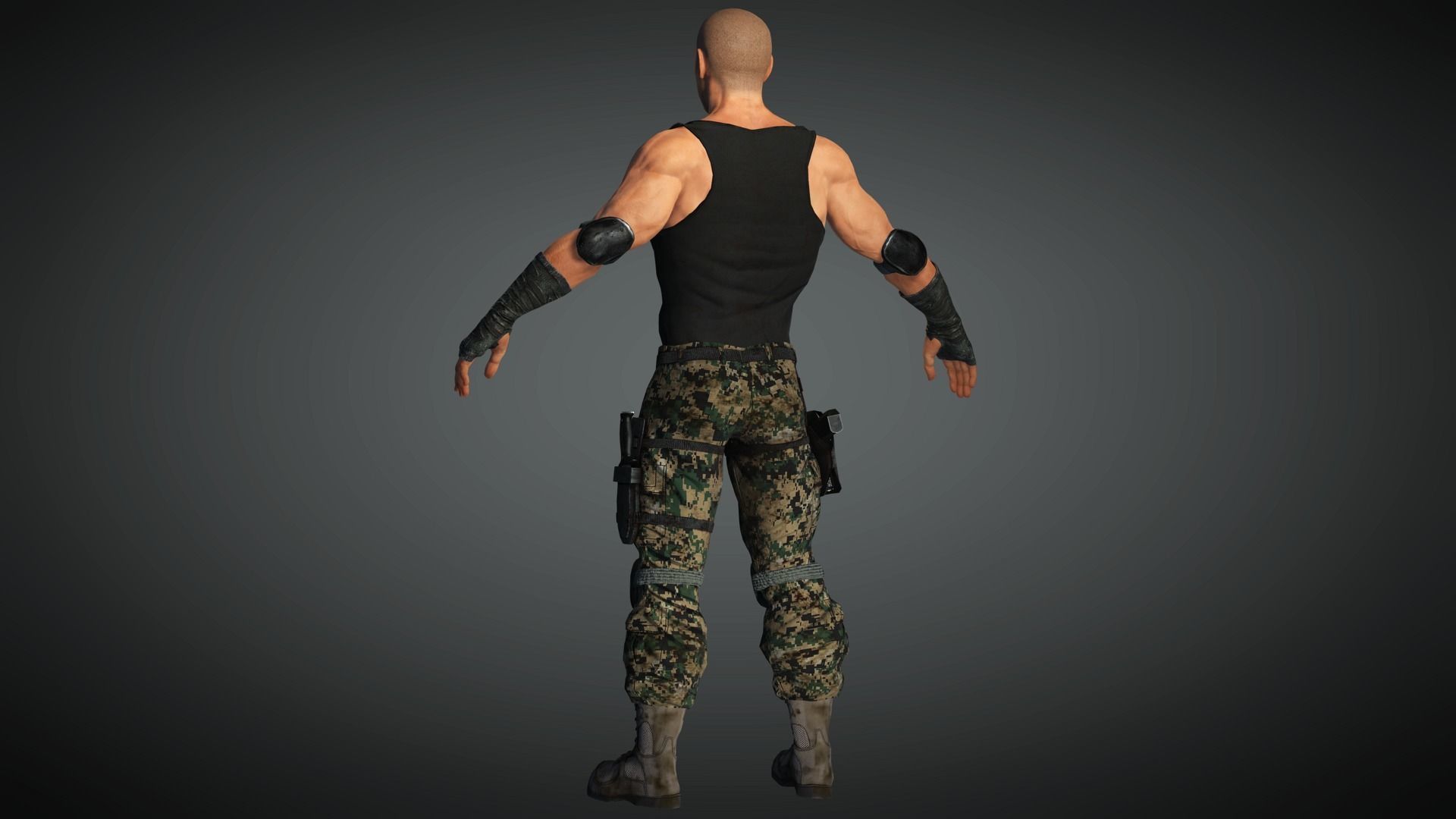 AAA Military Male Character 08 Low-poly 3D model_12