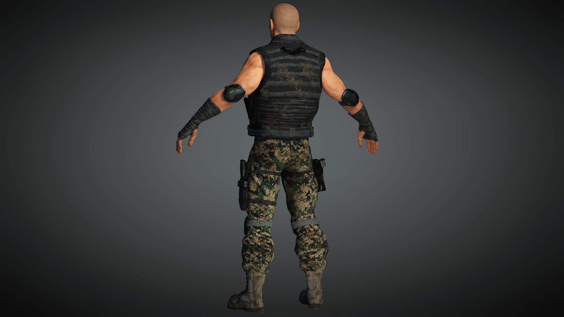 AAA Military Male Character 08 Low-poly 3D model_11