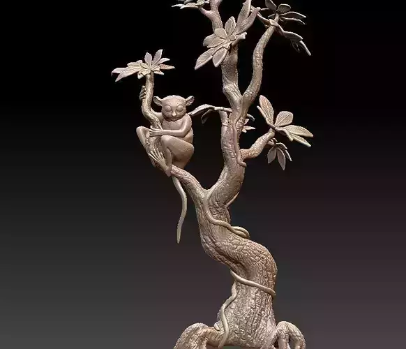 tarsier on a tree 3D print model