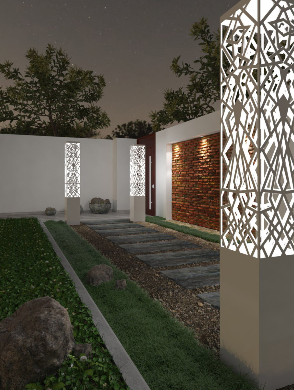 The Backyard Exterior Scene  Free 3D model_1