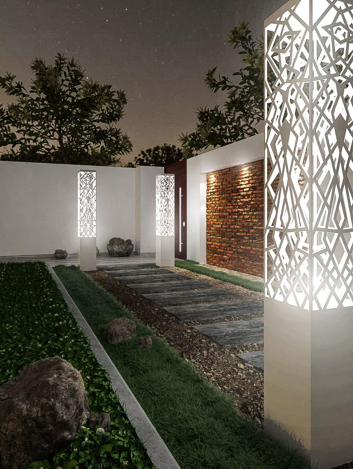 The Backyard Exterior Scene  Free 3D model_0