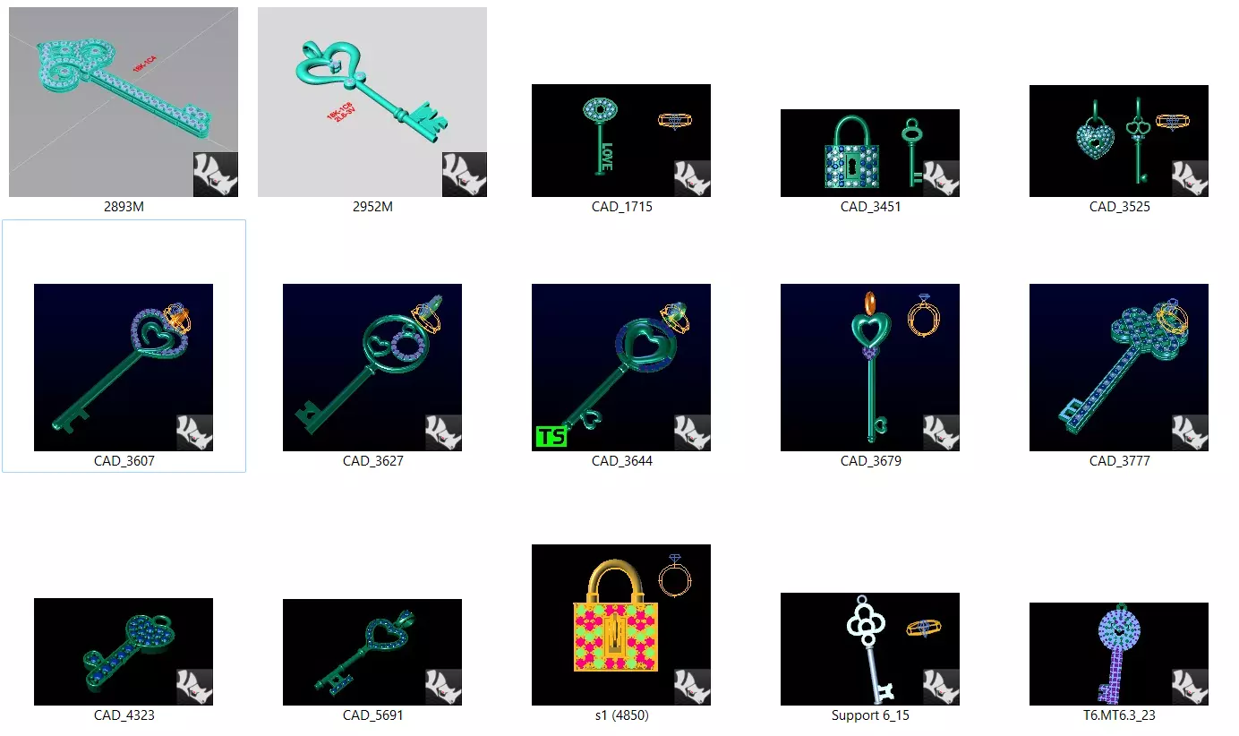 15 Keys Lock Pendant 3dm collection 3D print model