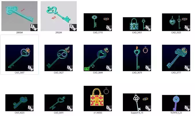 15 Keys Lock Pendant 3dm collection