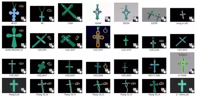 28 Cross Pendant Necklace 3dm collection