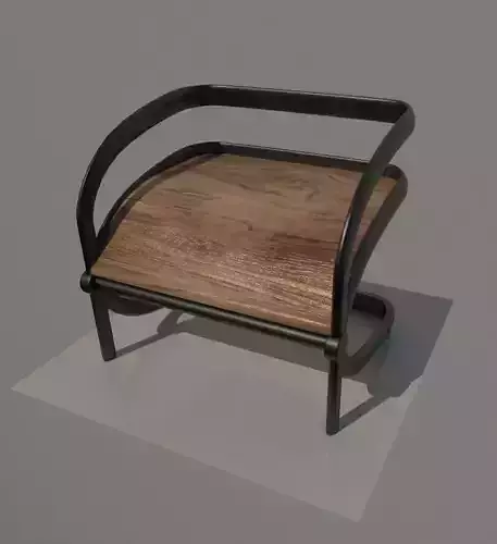 Chair wooden with metal frame