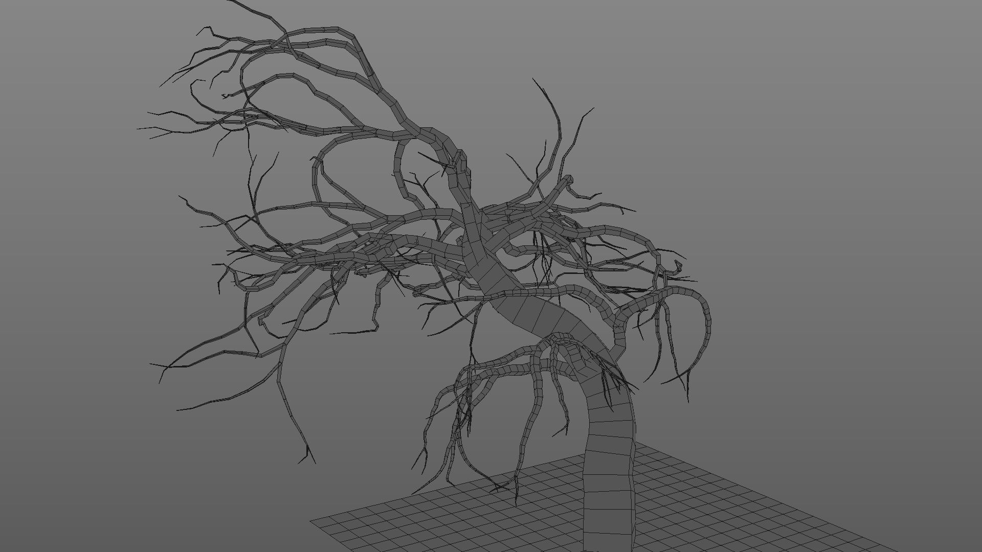 Winter tree  Low-poly 3D model_29