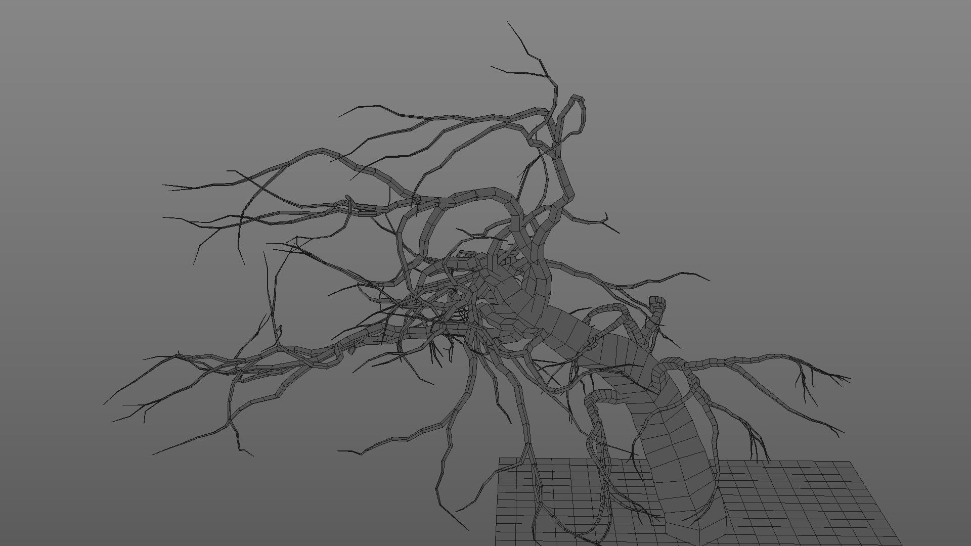 Winter tree  Low-poly 3D model_28