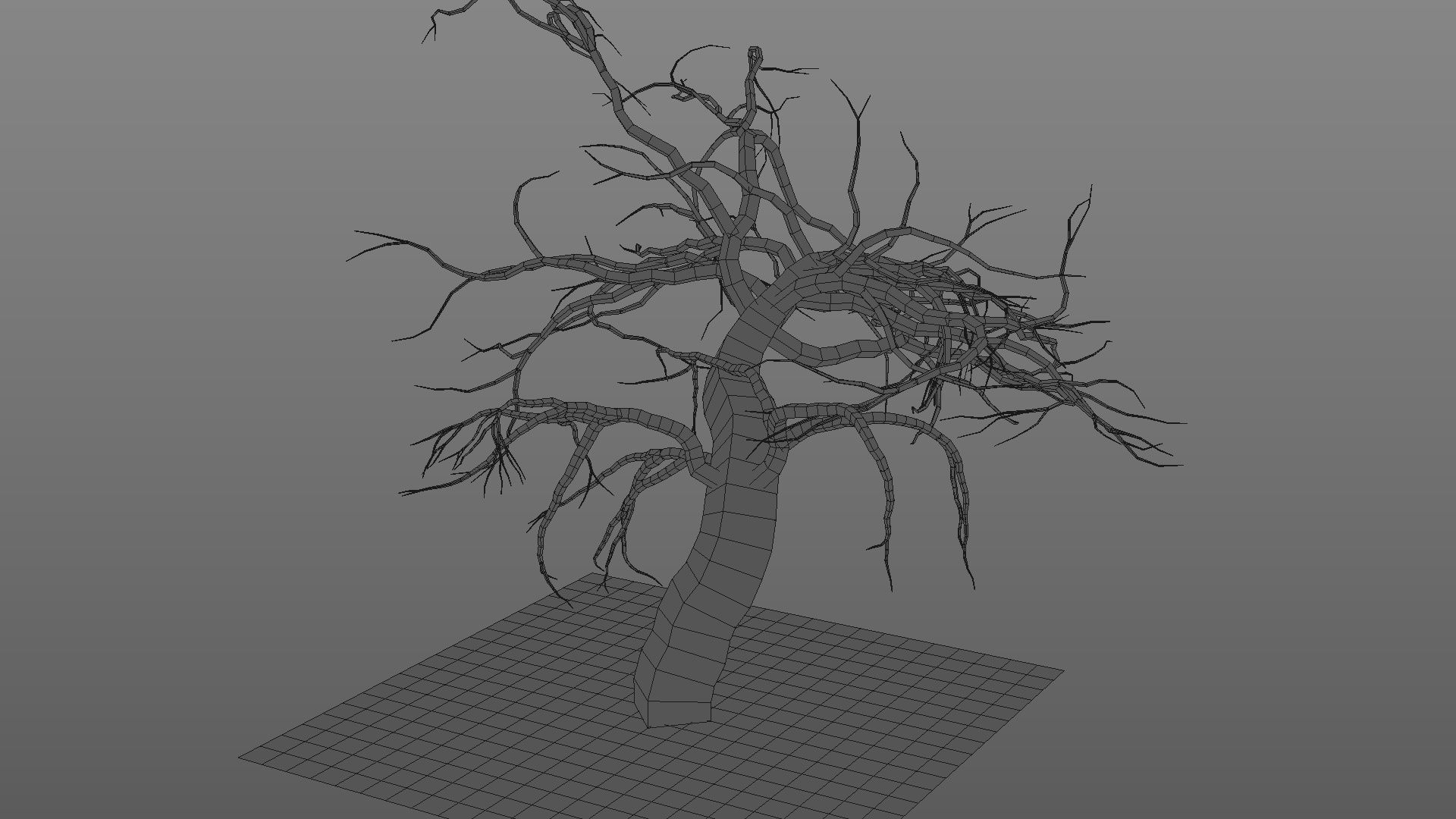 Winter tree  Low-poly 3D model_24