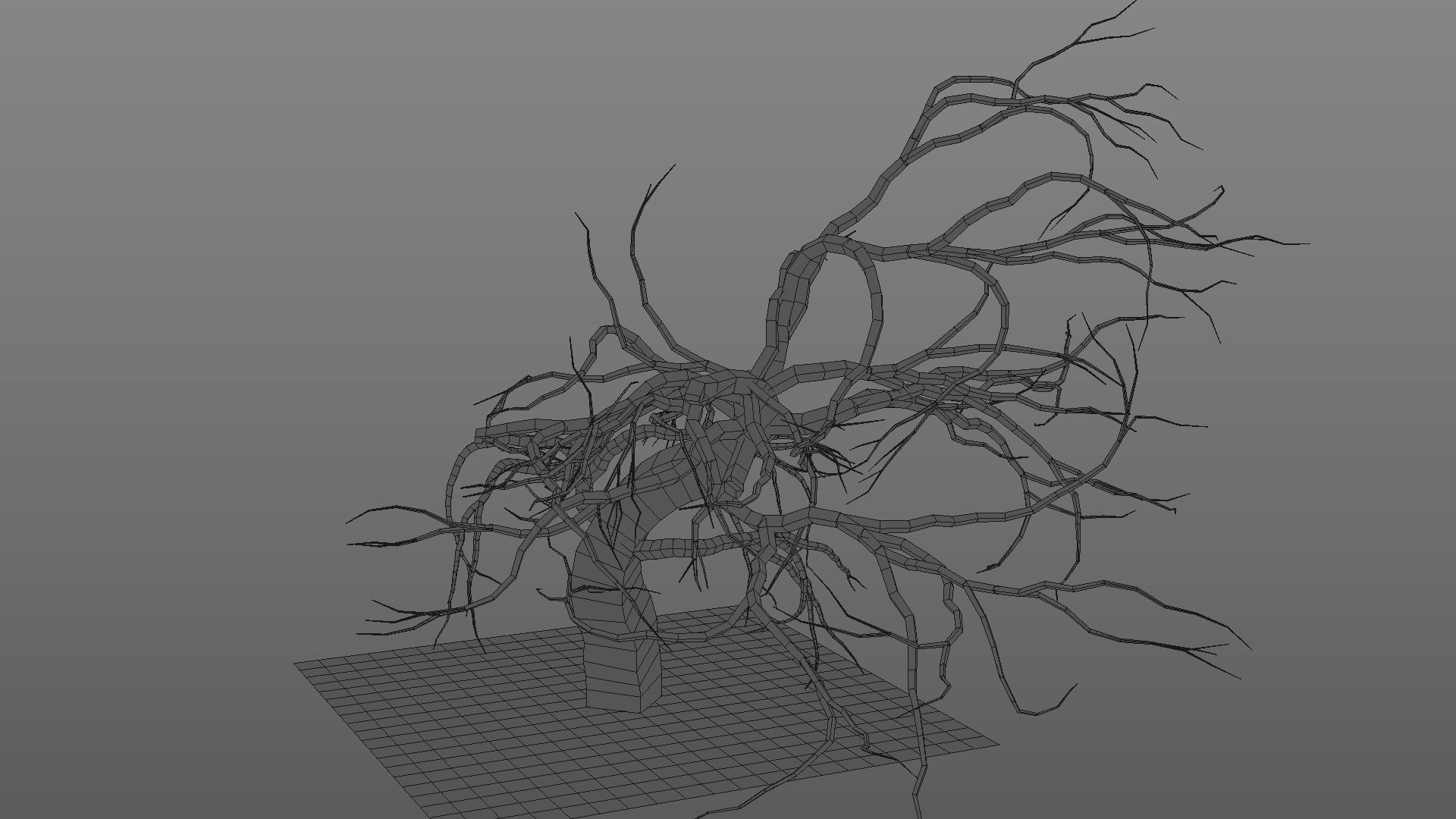 Winter tree  Low-poly 3D model_26