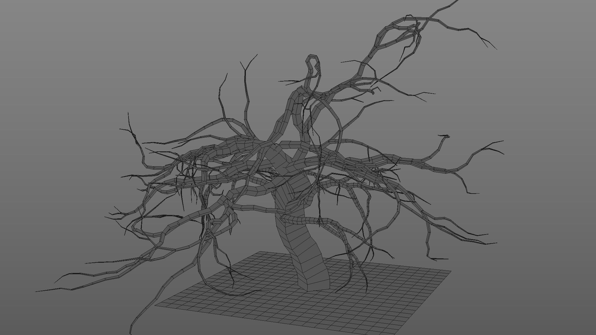 Winter tree  Low-poly 3D model_27