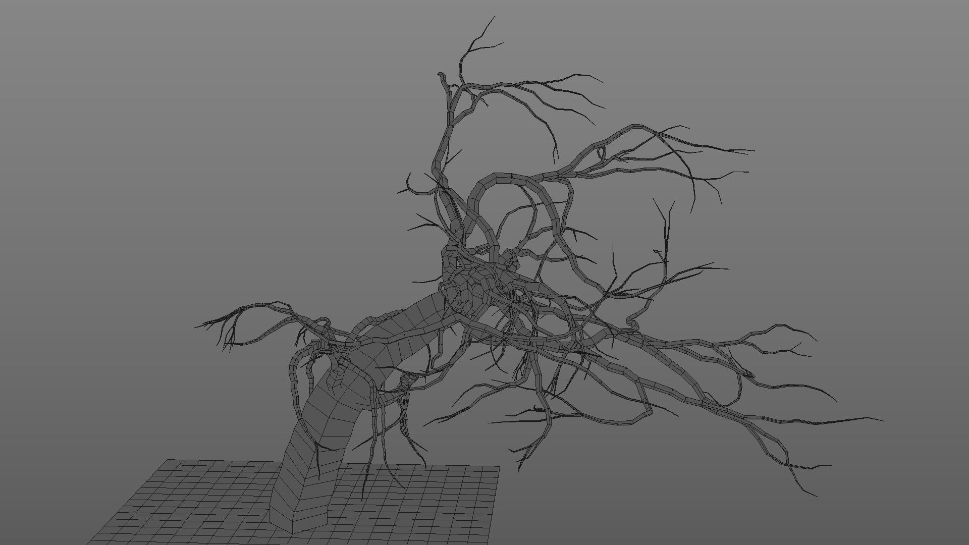 Winter tree  Low-poly 3D model_25