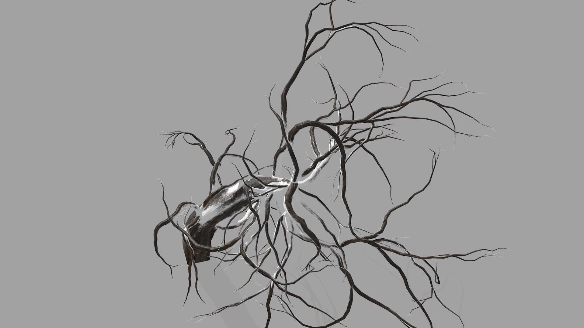 Winter tree  Low-poly 3D model_11