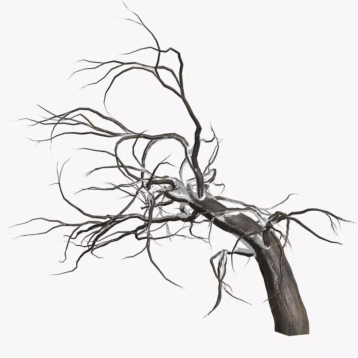 Winter tree  Low-poly 3D model_0