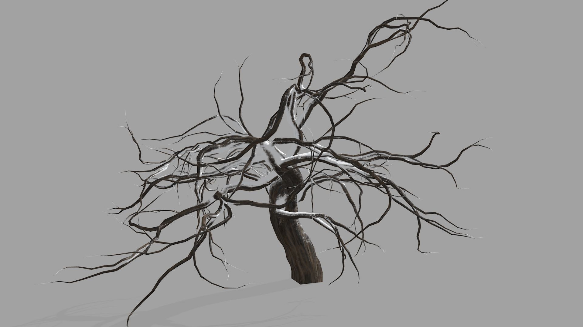 Winter tree  Low-poly 3D model_6