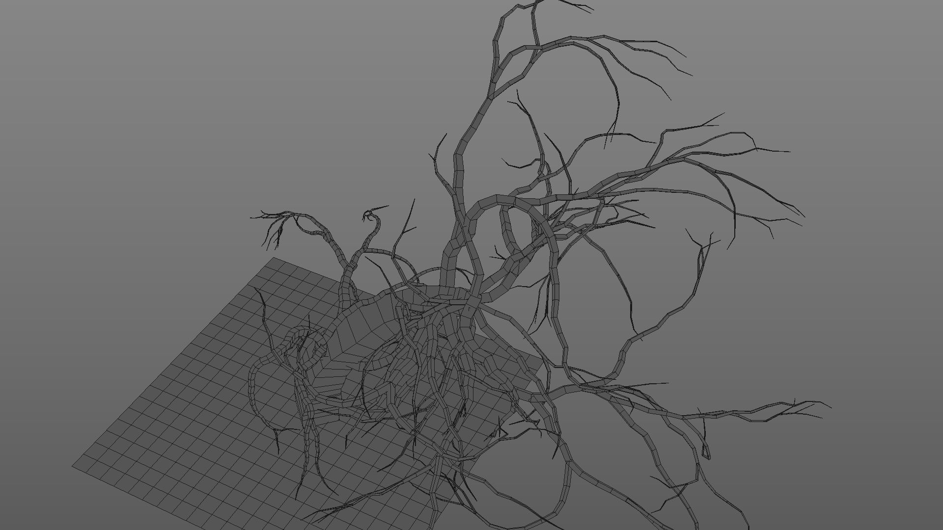 Winter tree  Low-poly 3D model_32