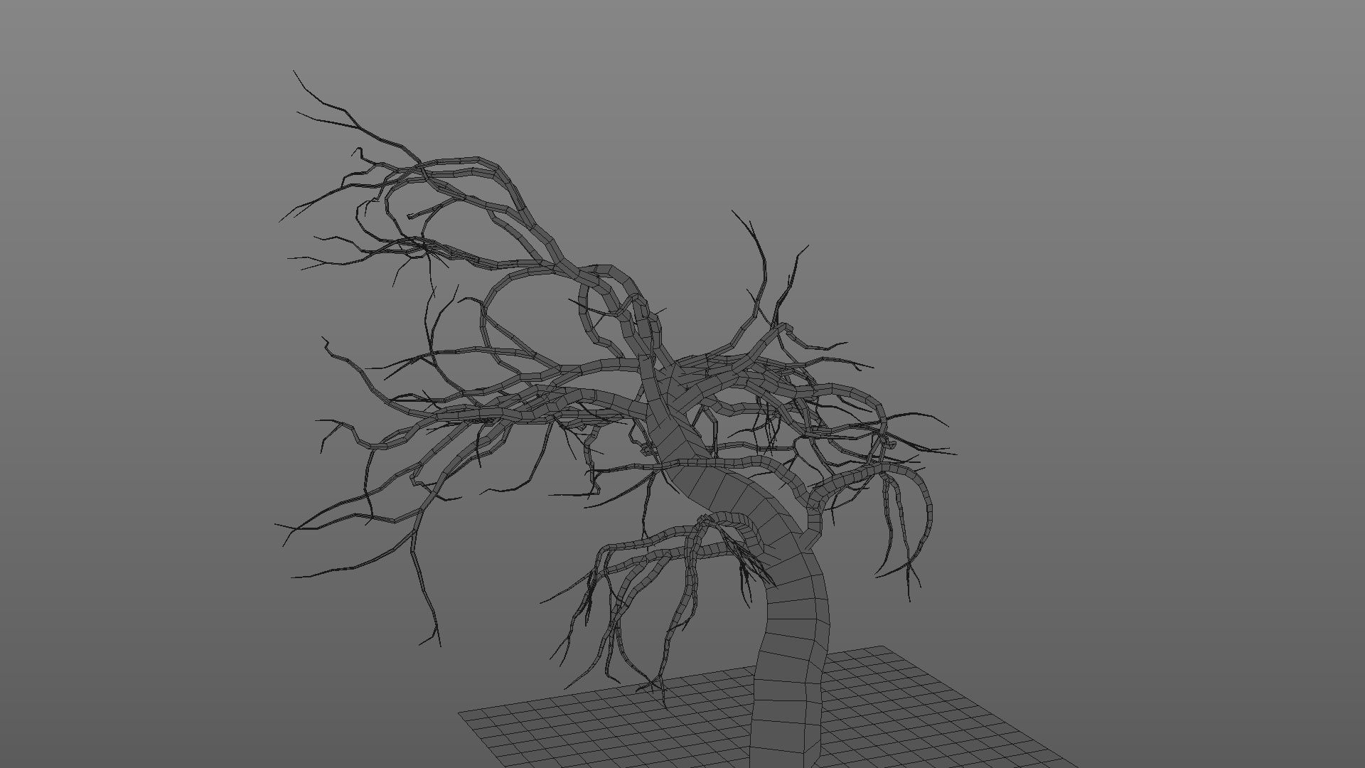 Winter tree  Low-poly 3D model_23