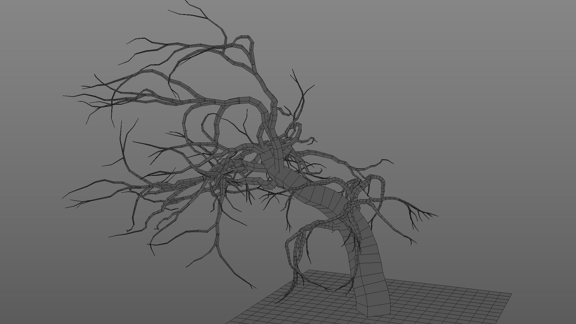 Winter tree  Low-poly 3D model_22