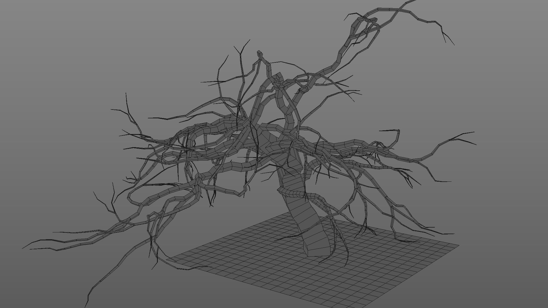 Winter tree  Low-poly 3D model_34