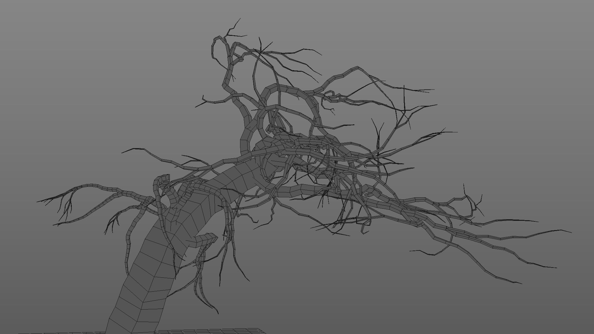 Winter tree  Low-poly 3D model_37