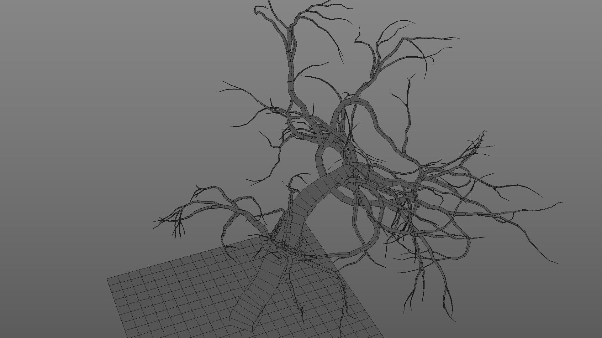 Winter tree  Low-poly 3D model_31