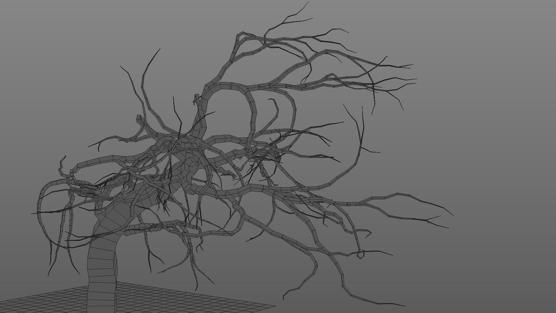 Winter tree  Low-poly 3D model_38