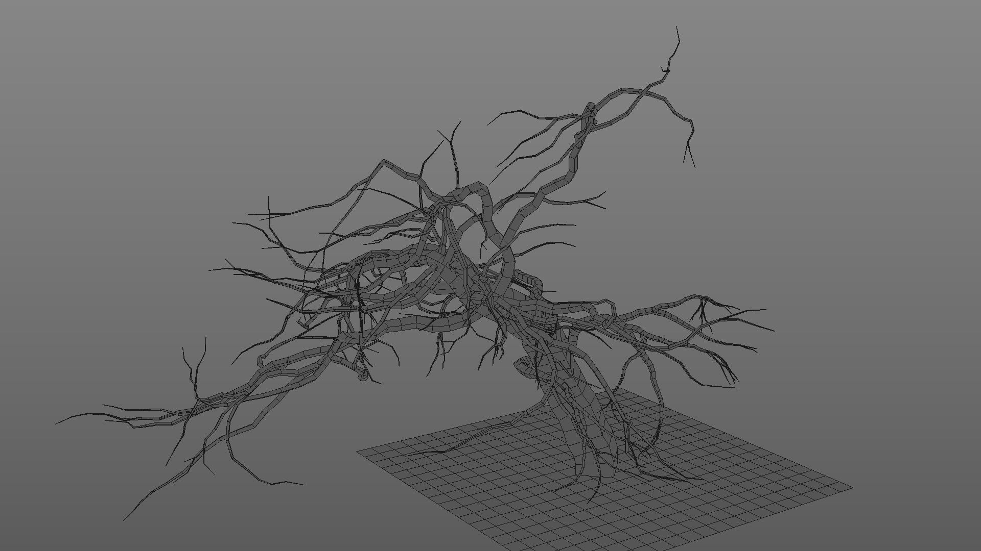 Winter tree  Low-poly 3D model_40