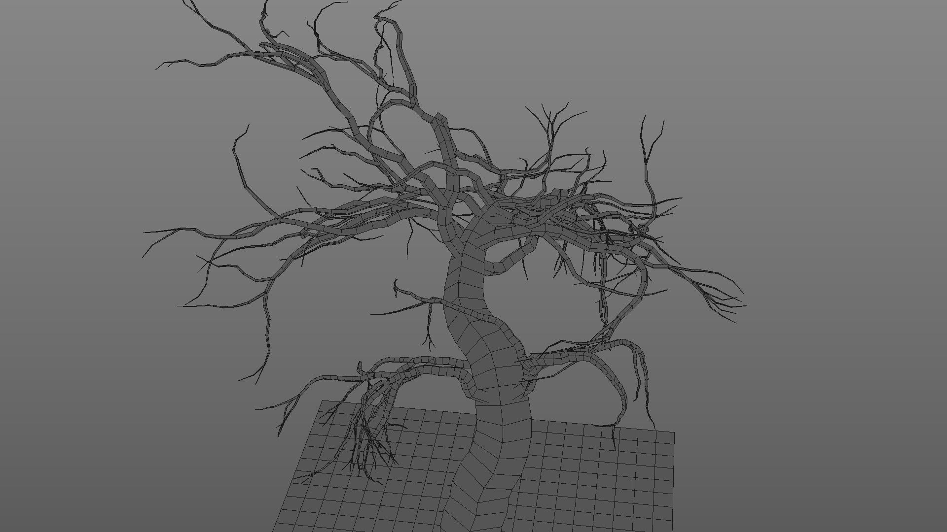 Winter tree  Low-poly 3D model_30