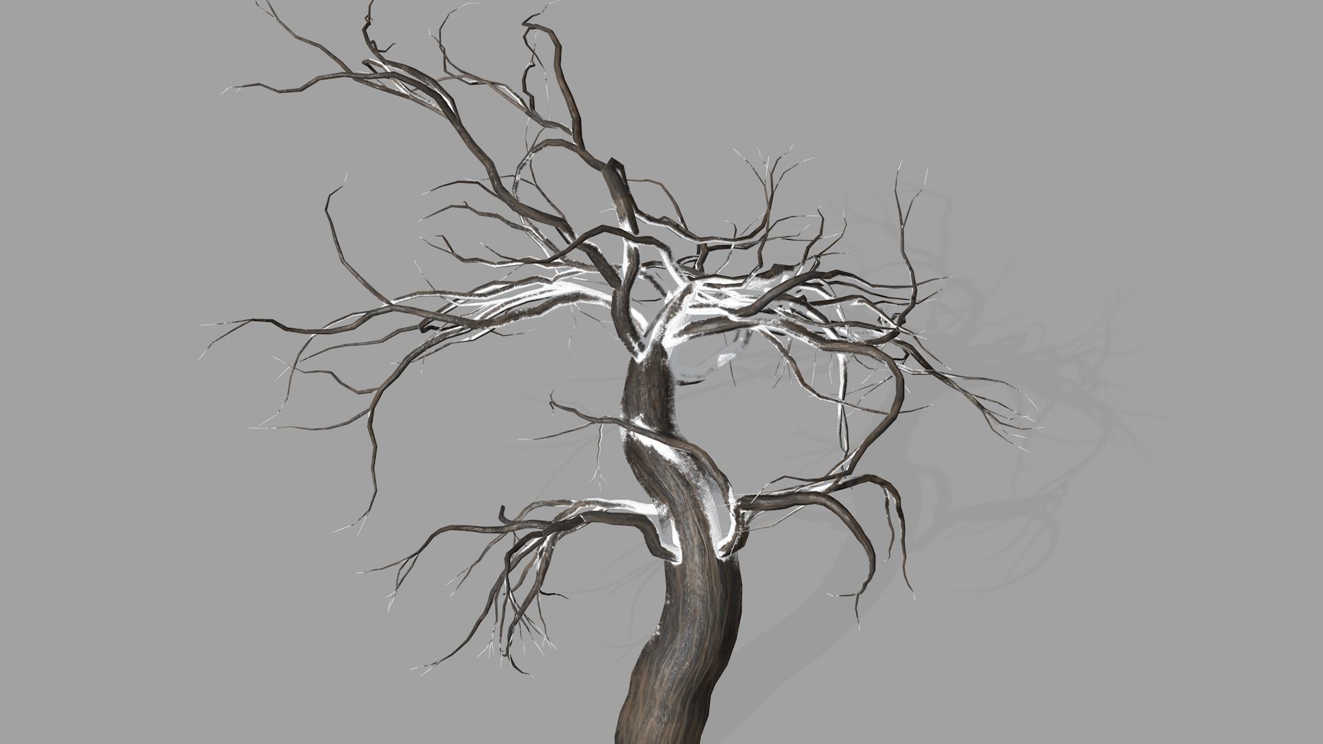 Winter tree  Low-poly 3D model_9