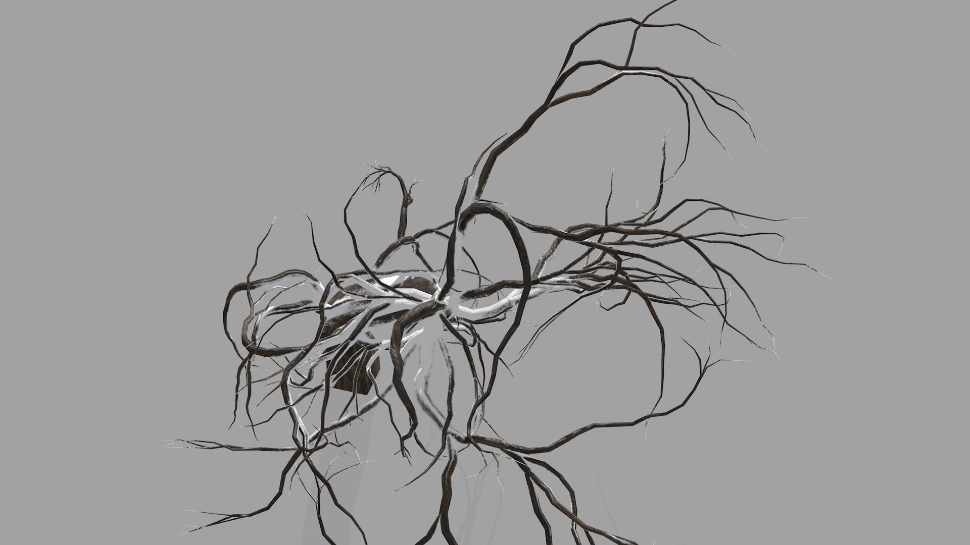 Winter tree  Low-poly 3D model_12