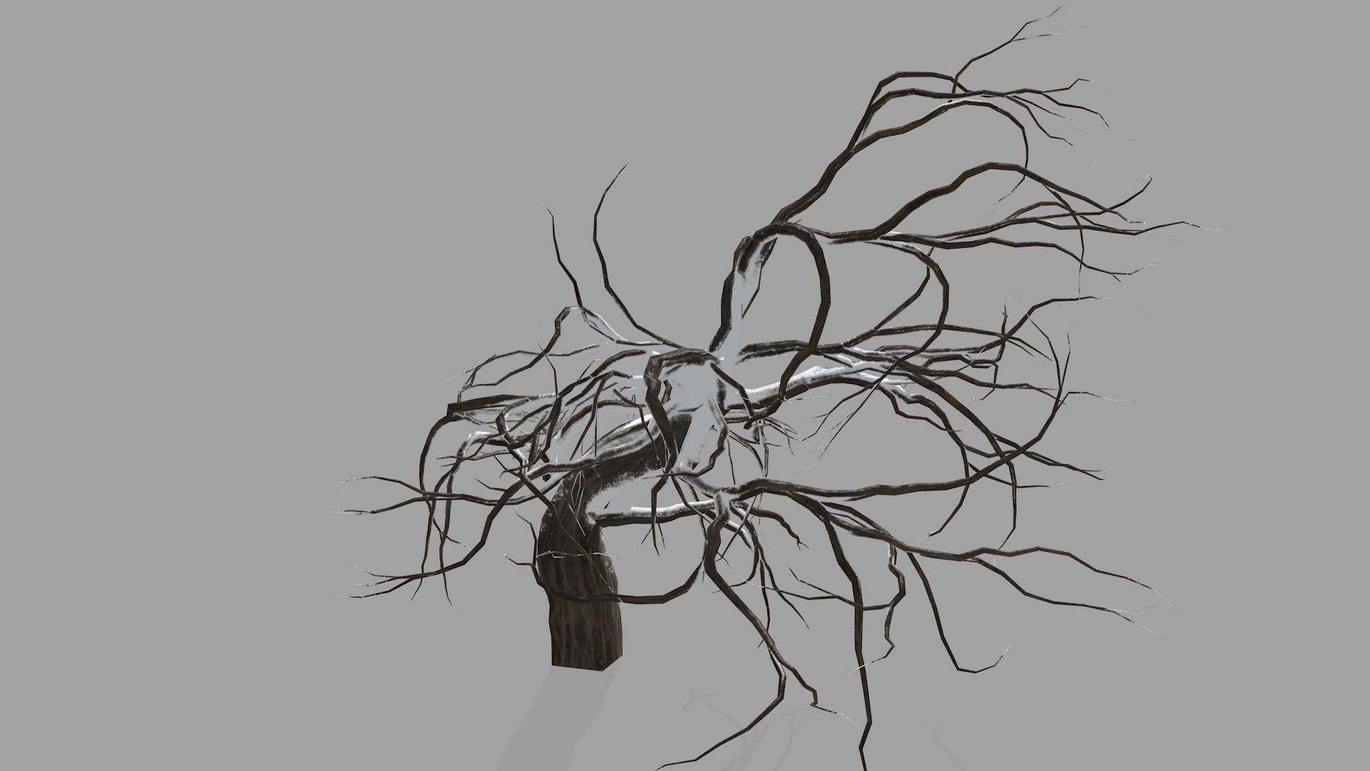 Winter tree  Low-poly 3D model_5