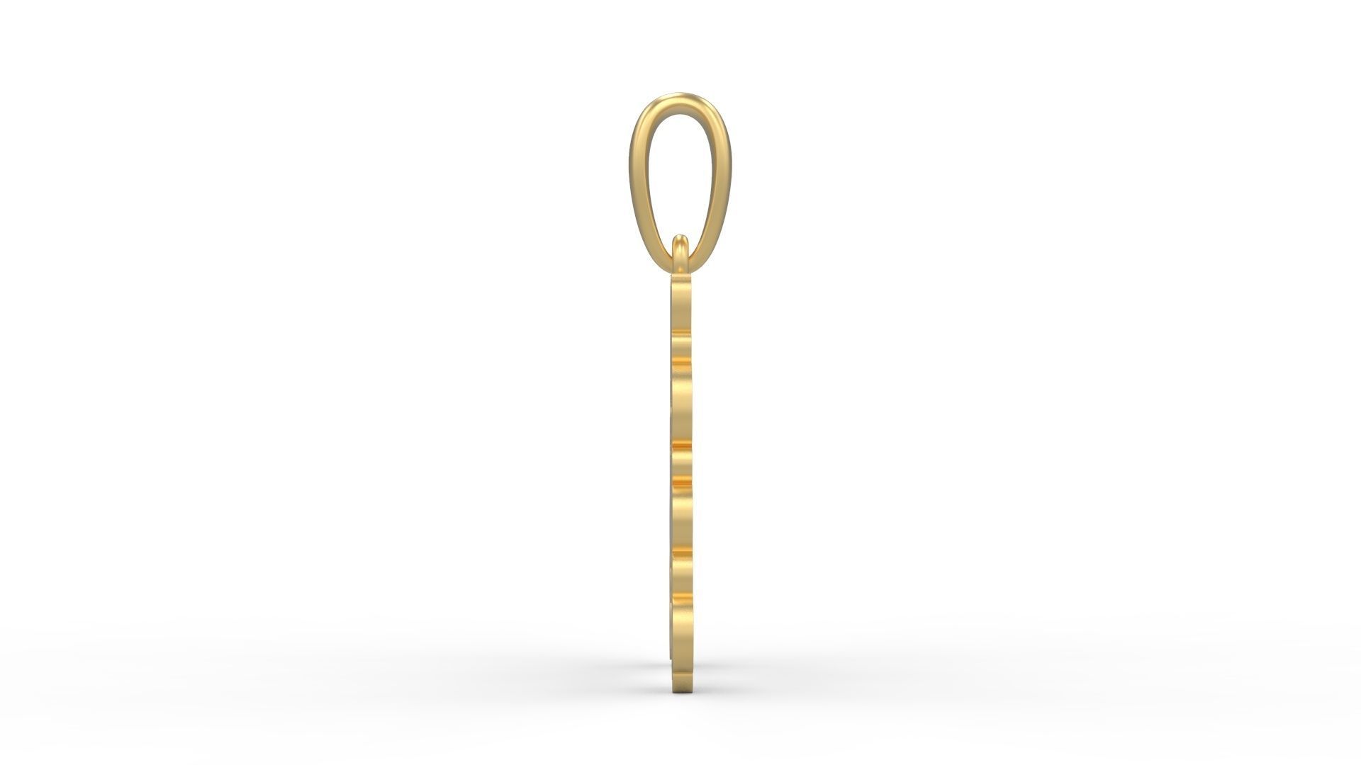 Initial Letters Pendant Cotton Cloud A 3D print model_2