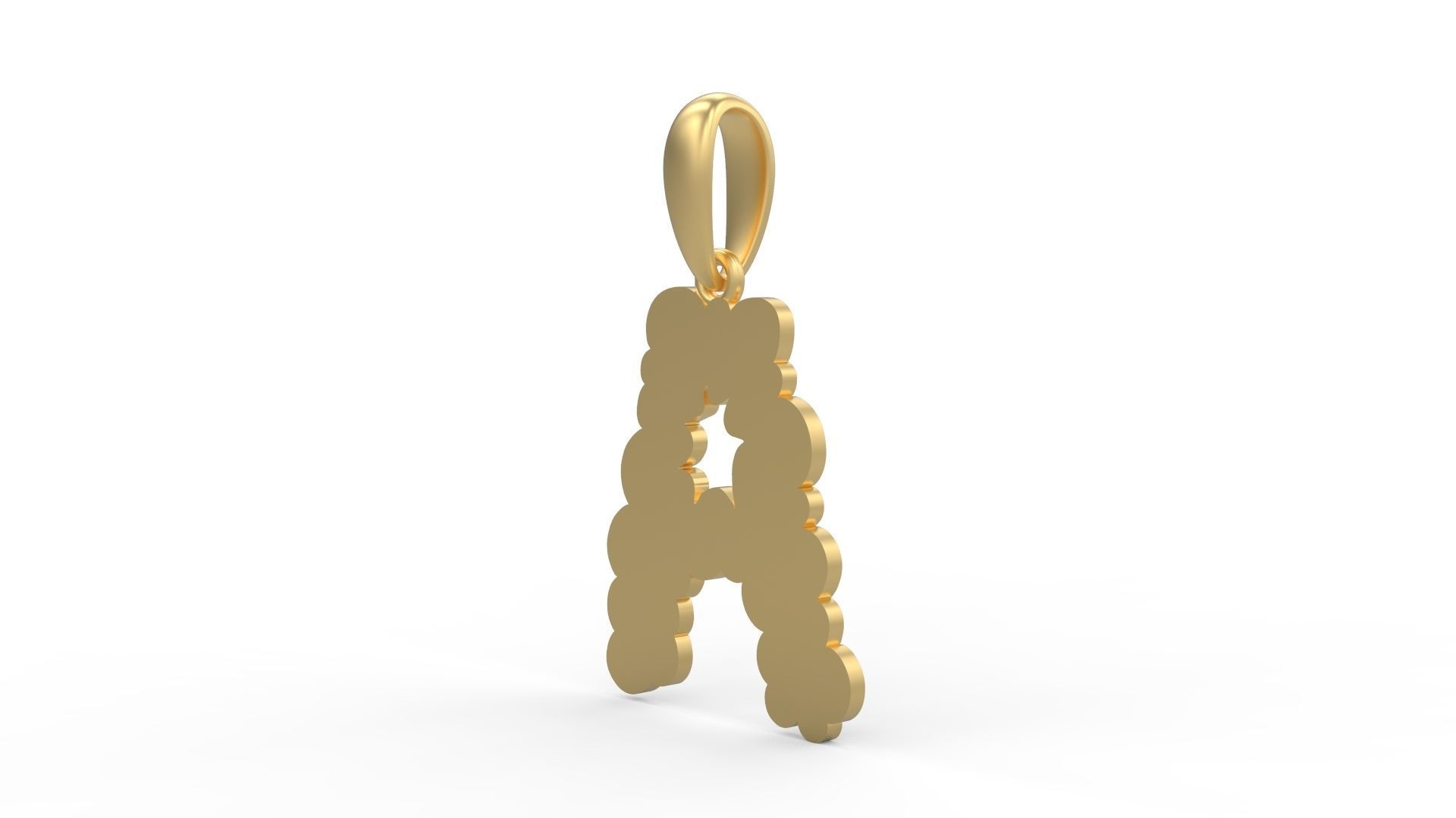 Initial Letters Pendant Cotton Cloud A 3D print model_1