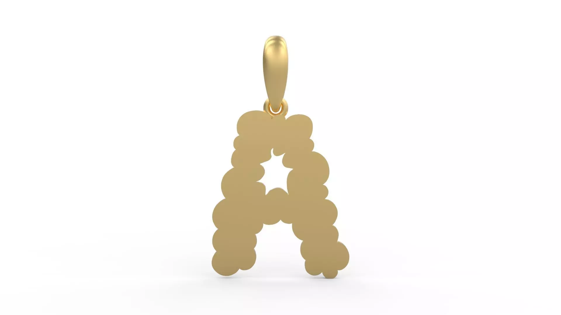 Initial Letters Pendant Cotton Cloud A 3D print model_0