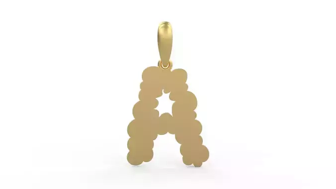 Initial Letters Pendant Cotton Cloud A 3D print model