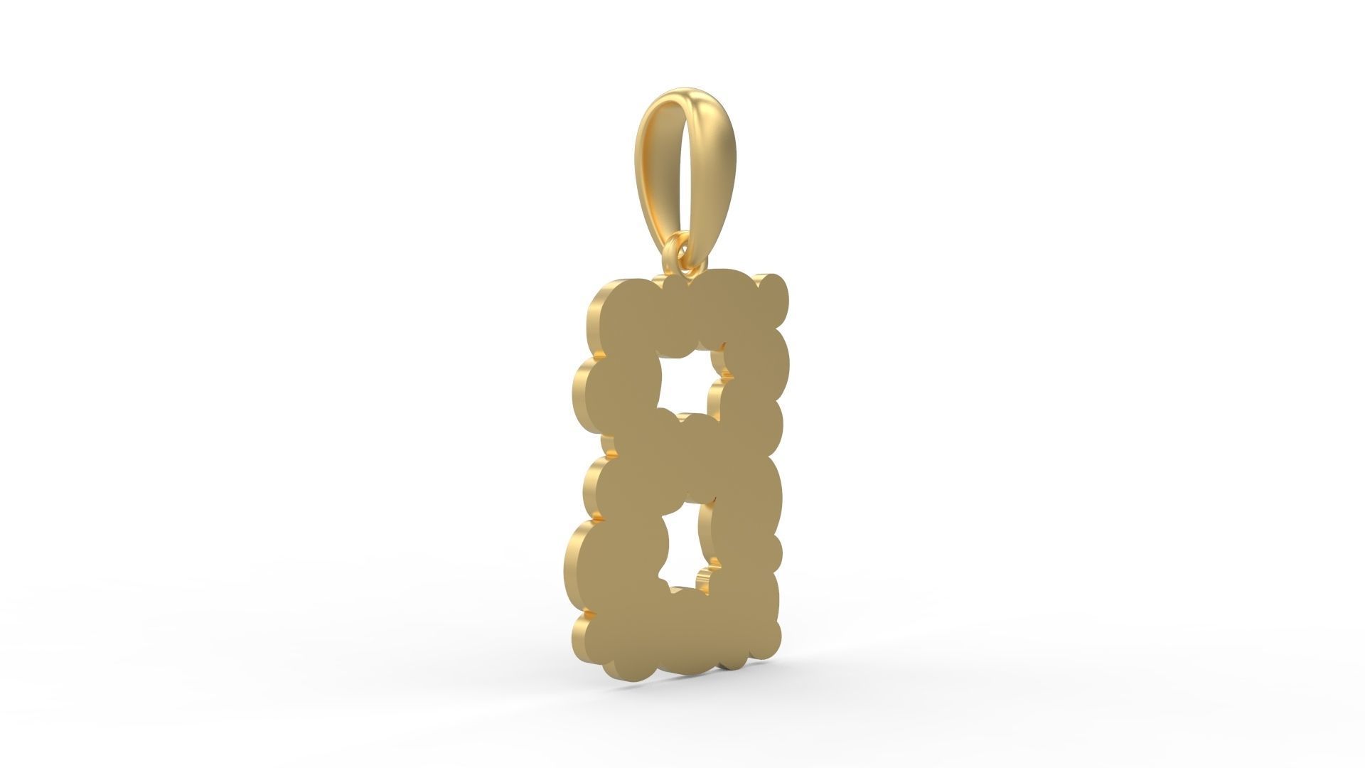 Initial Letters Pendant Cotton Cloud B 3D print model_3
