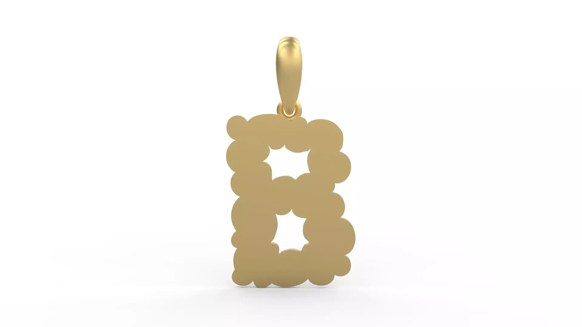 Initial Letters Pendant Cotton Cloud B 3D print model_0