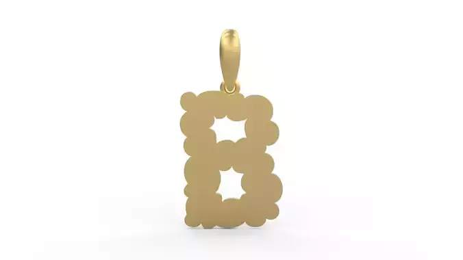 Initial Letters Pendant Cotton Cloud B 3D print model