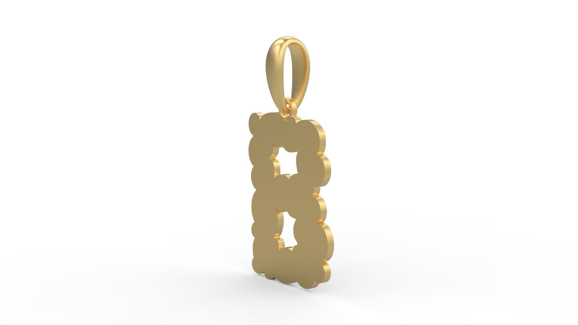 Initial Letters Pendant Cotton Cloud B 3D print model_1