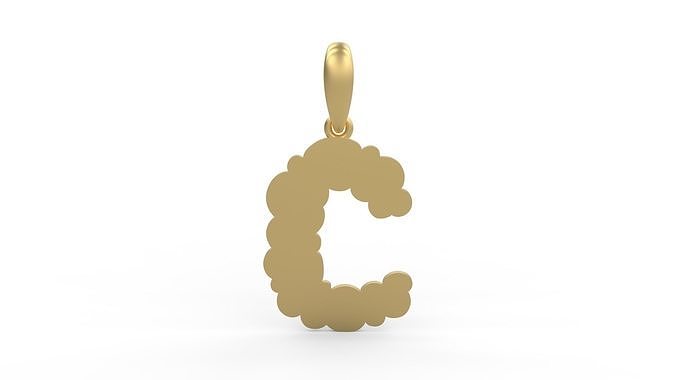 Initial Letters Pendant Cotton Cloud C 3D print model