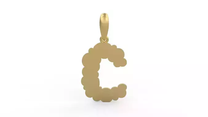 Initial Letters Pendant Cotton Cloud C 3D print model