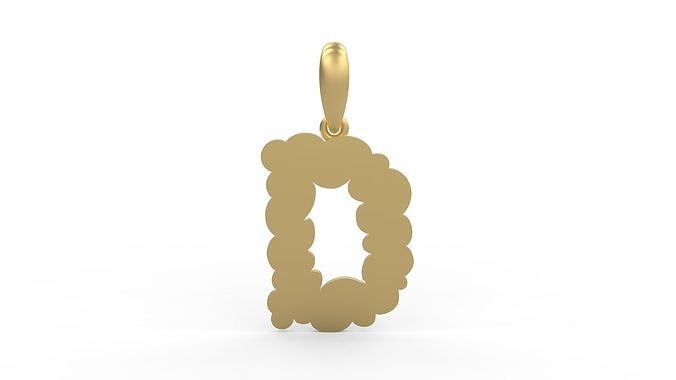 Initial Letters Pendant Cotton Cloud D 3D print model
