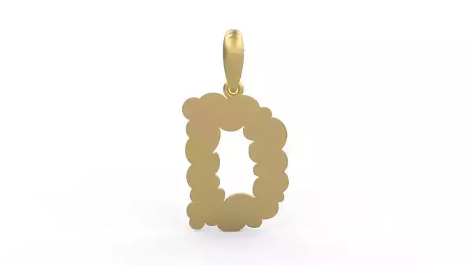 Initial Letters Pendant Cotton Cloud D 3D print model