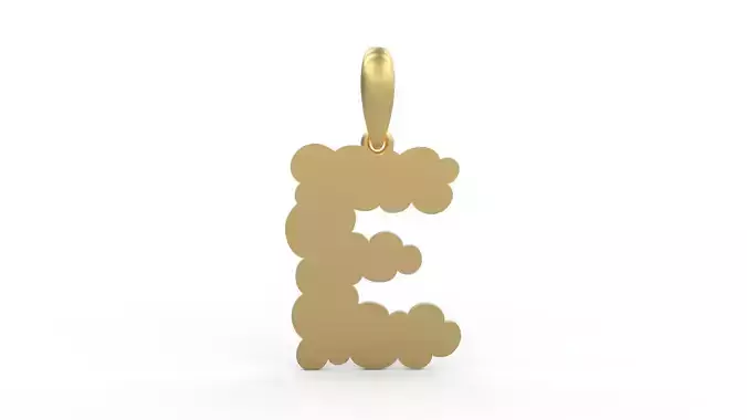 Initial Letters Pendant Cotton Cloud E 3D print model