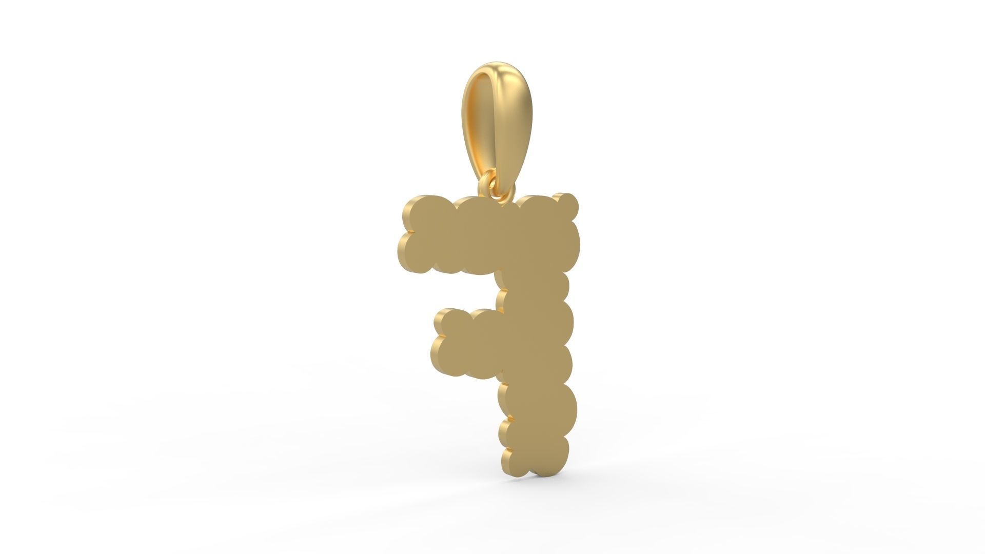 Initial Letters Pendant Cotton Cloud F 3D print model_3