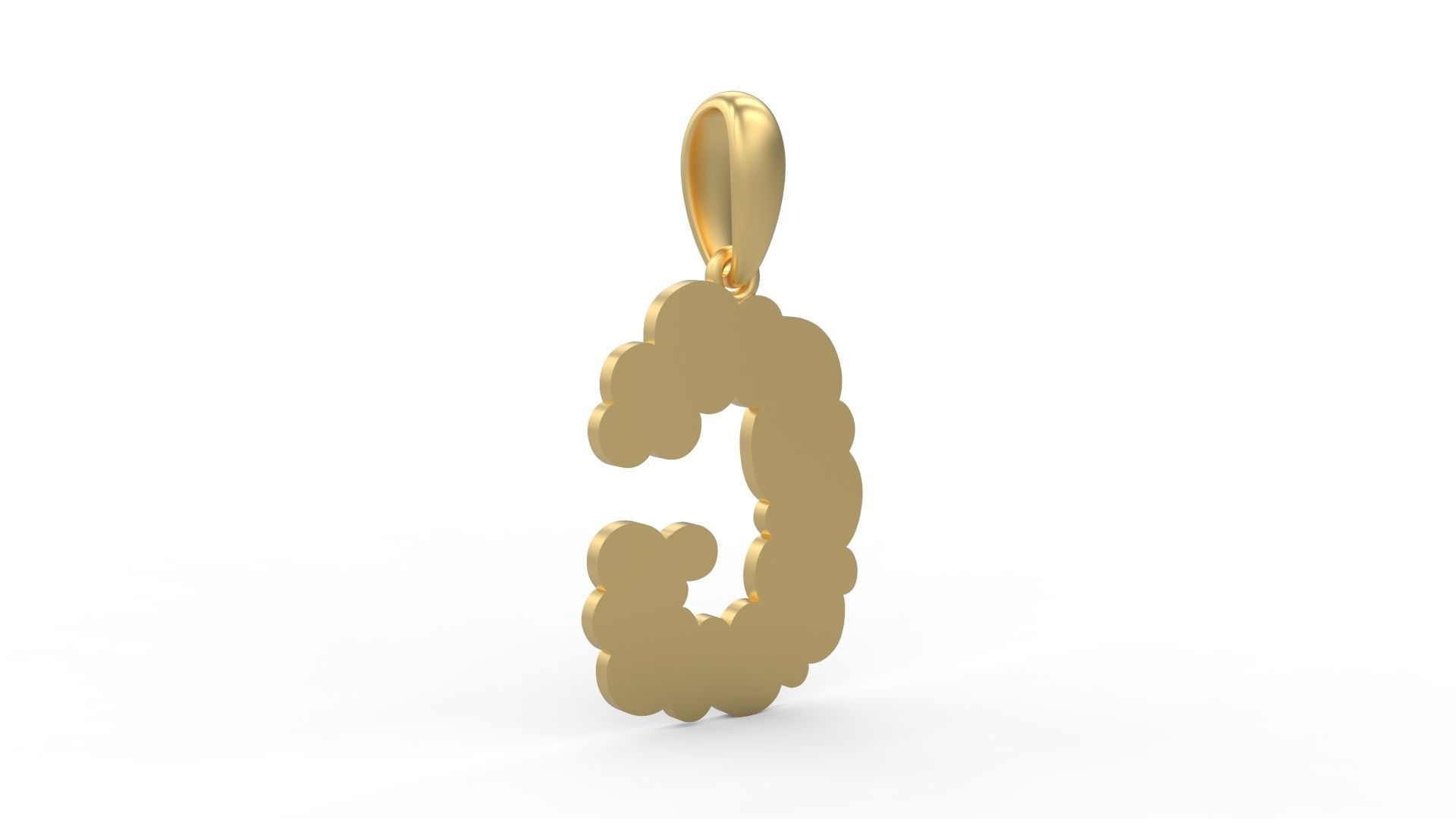 Initial Letters Pendant Cotton Cloud G 3D print model_3
