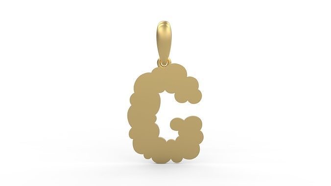 Initial Letters Pendant Cotton Cloud G 3D print model
