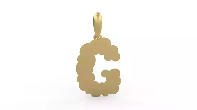Initial Letters Pendant Cotton Cloud G 3D print model