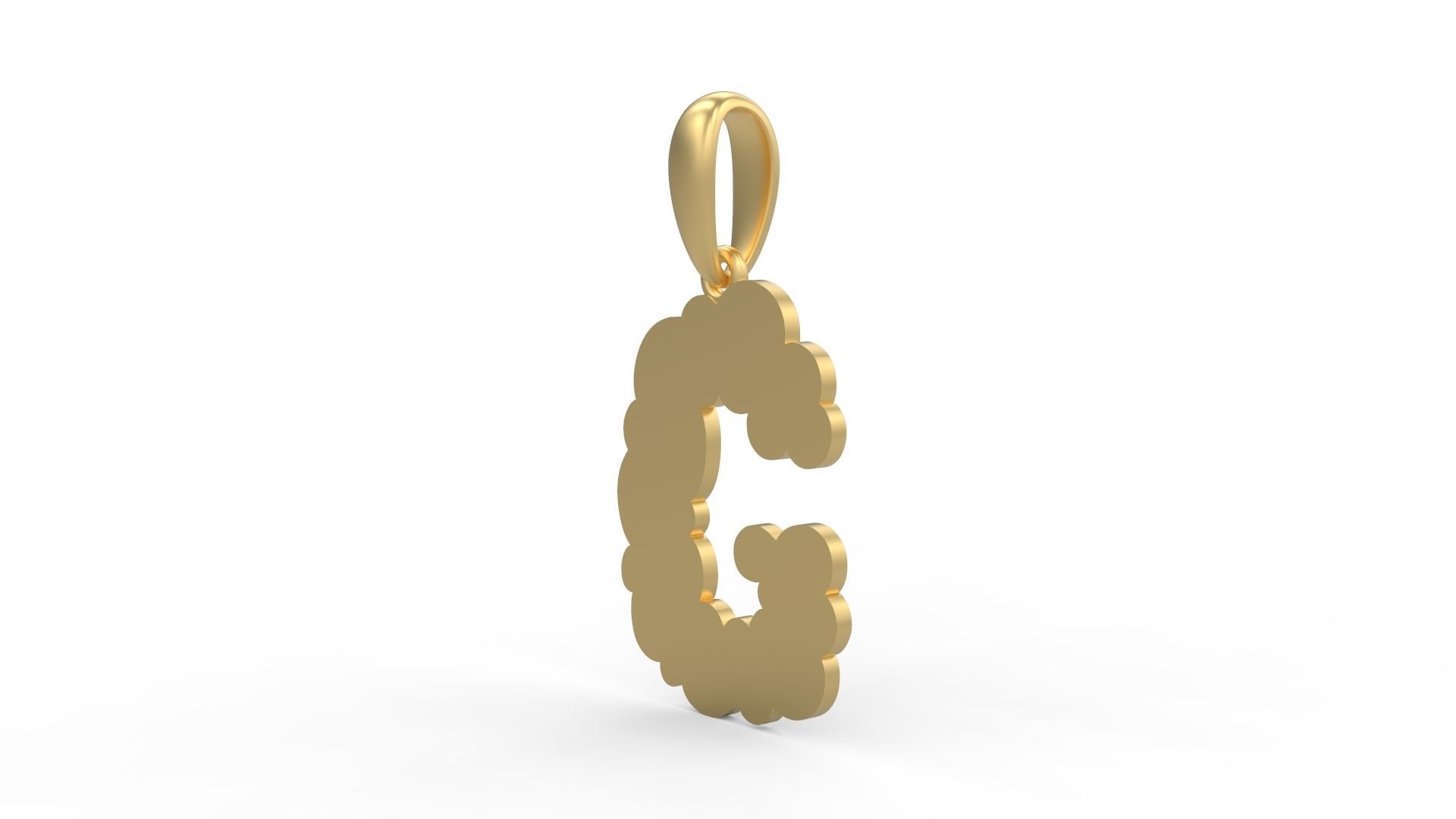 Initial Letters Pendant Cotton Cloud G 3D print model_1