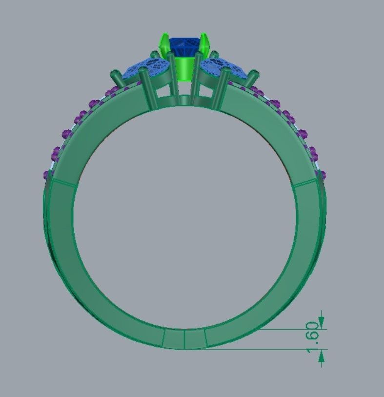 Diamond Ring  3D print model_4