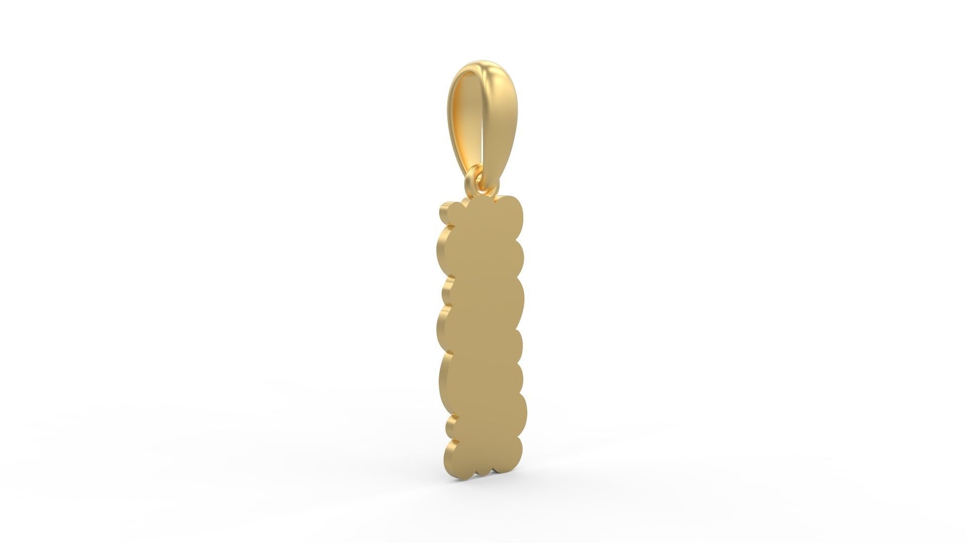 Initial Letters Pendant Cotton Cloud I 3D print model_3